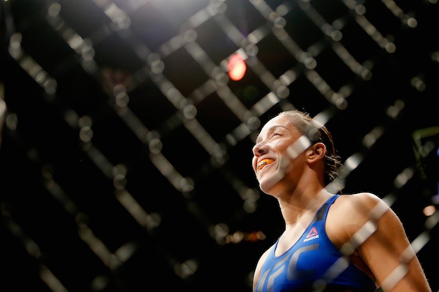 NEW YORK, NY - FEBRUARY 11:  Germaine de Randamie of The Netherlands walks into the Octagon beefore fighting Holly Holm (not pictured) of United States in their UFC women's featherweight championship bout during UFC 208 at the Barclays Center on February 11, 2017 in the Brooklyn Borough of New York City.  (Photo by Anthony Geathers/Getty Images)
