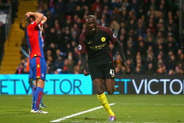 LONDON, ENGLAND - NOVEMBER 19: Yaya Toure of Manchester City celebrates scoring his sides second goal during the Premier League match between Crystal Palace and Manchester City at Selhurst Park on November 19, 2016 in London, England.  (Photo by Charlie Crowhurst/Getty Images)