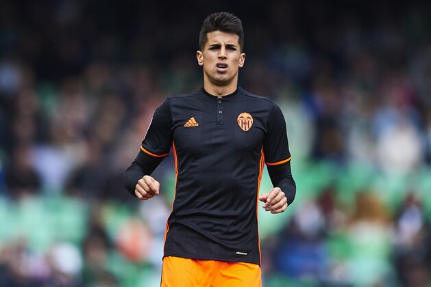SEVILLE, SPAIN - FEBRUARY 11:  Joao Cancelo of Valencia CF looks on during La Liga match between Real Betis Balompie and Valencia CF at Benito Villamarin Stadium on February 11, 2017 in Seville, Spain.  (Photo by Aitor Alcalde Colomer/Getty Images)