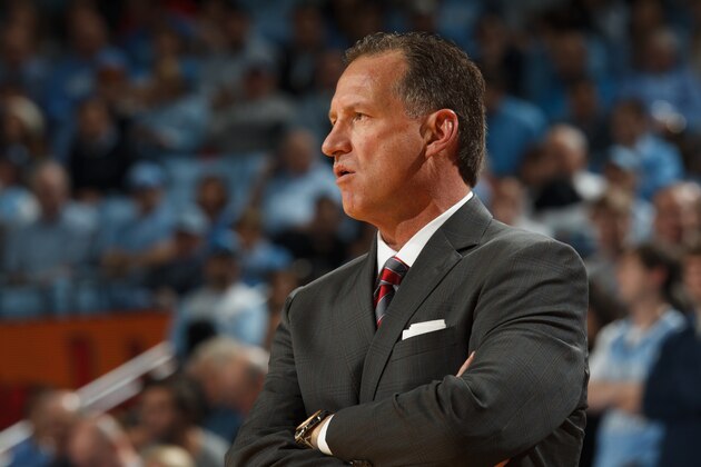CHAPEL HILL, NC - JANUARY 08: Head coach Mark Gottfried of the North Carolina State Wolfpack coaches against the North Carolina Tar Heels on January 08, 2017 at the Dean E. Smith Center in Chapel Hill, North Carolina. North Carolina won 107-56. (Photo by Peyton Williams/UNC/Getty Images)