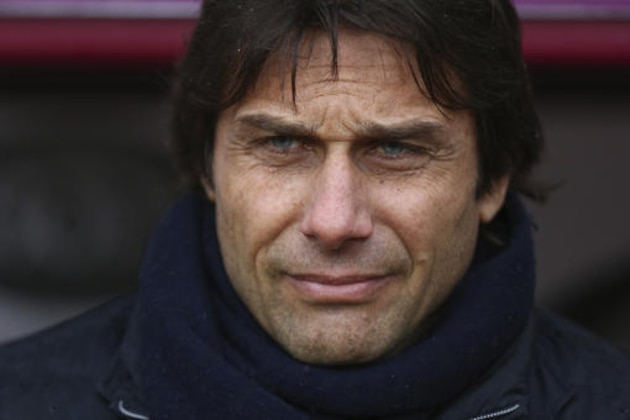 Chelsea's manager Antonio Conte waits for kick off in the English Premier League soccer match between Burnley and Chelsea at Turf Moor stadium in Burnley, England, Sunday, Feb. 12, 2017. (AP Photo/Dave Thompson)