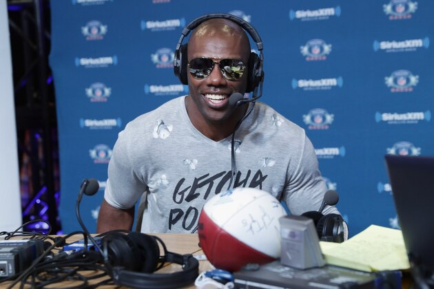 HOUSTON, TX - FEBRUARY 03:  Former NFL player Terrell Owens visits the SiriusXM set at Super Bowl LI Radio Row at the George R. Brown Convention Center on February 3, 2017 in Houston, Texas.  (Photo by Cindy Ord/Getty Images for Sirius XM)