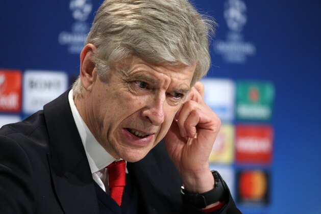 MUNICH, GERMANY - FEBRUARY 15: Manager of Arsenal Arsene Wenger answers to the media following the UEFA Champions League Round of 16 first leg match between FC Bayern Muenchen (Bayern Munich) and Arsenal FC at Allianz Arena on February 15, 2017 in Munich, Germany. (Photo by Jean Catuffe/Getty Images