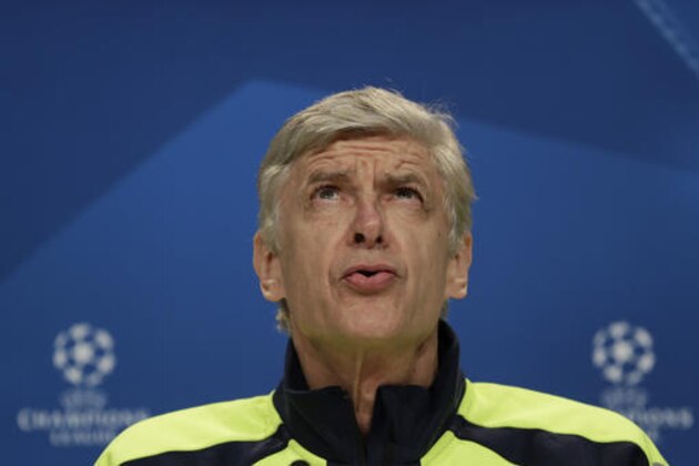 Arsenal manager Arsene Wenger arrives for a news conference prior to the Champions League round of 16 first leg soccer match between FC Bayern Munich and Arsenal, in Munich, Germany, Tuesday, Feb. 14, 2017. Munich will face Arsenal on Wednesday.(AP Photo/Matthias Schrader)