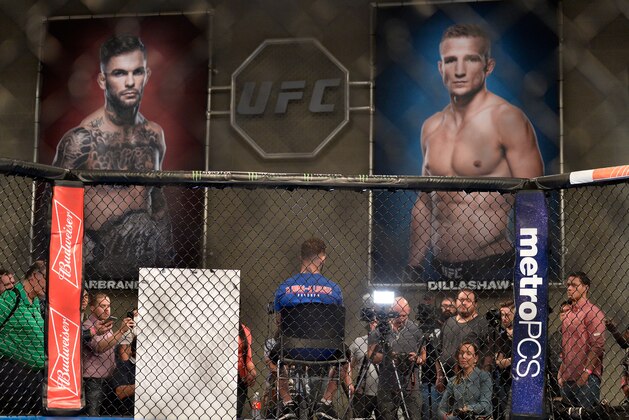 LAS VEGAS, NV - FEBRUARY 15:  UFC bantamweight champion Cody Garbrandt speaks to the media during the TUF 25 Media Day at the TUF Gym on February 15, 2017 in Las Vegas, Nevada. (Photo by Brandon Magnus/Zuffa LLC/Zuffa LLC via Getty Images)