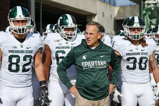 CHAMPAIGN, IL - NOVEMBER 05: Head coach Mark Dantonio of the Michigan State Spartans is seen before the game against the Illinois Fighting Illini at Memorial Stadium on November 5, 2016 in Champaign, Illinois. (Photo by Michael Hickey/Getty Images)