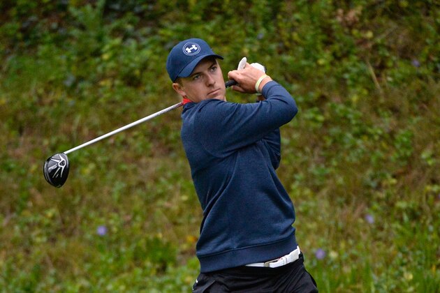 PACIFIC PALISADES, CA - FEBRUARY 17:  Jordan Spieth plays his shot from the 13th tee during the second round at the Genesis Open at Riviera Country Club on February 17, 2017 in Pacific Palisades, California.  (Photo by Robert Laberge/Getty Images)
