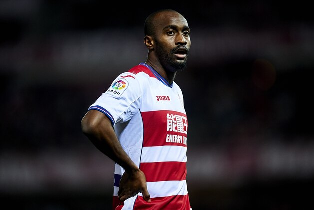 GRANADA, SPAIN - FEBRUARY 06:  Dimitri Foulquier of Granada CF looks on during the La Liga match between Granada CF vs UD Las Palmas at Estadio Nuevo Los Carmenes on February 06, 2017 in Granada, Spain.  (Photo by Aitor Alcalde Colomer/Getty Images)