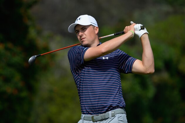 PACIFIC PALISADES, CA - FEBRUARY 19:  Jordan Spieth plays his shot from the third tee during the final round at the Genesis Open at Riviera Country Club on February 19, 2017 in Pacific Palisades, California.  (Photo by Robert Laberge/Getty Images)