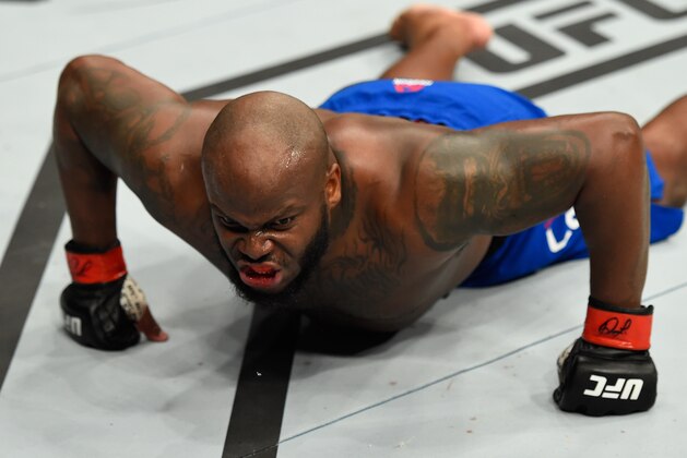 HALIFAX, NS - FEBRUARY 19:  Derrick Lewis celebrates after defeating Travis Browne in their heavyweight fight during the UFC Fight Night event inside the Scotiabank Centre on February 19, 2017 in Halifax, Nova Scotia, Canada. (Photo by Josh Hedges/Zuffa LLC/Zuffa LLC via Getty Images)