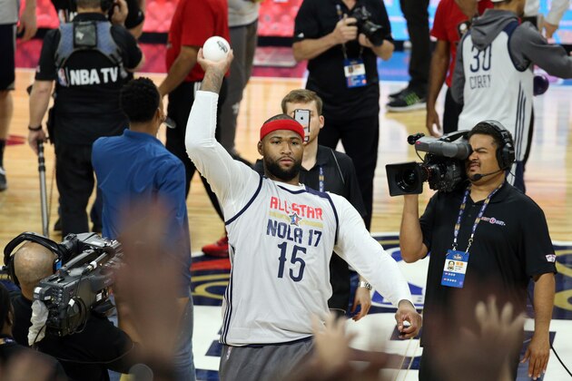 NEW ORLEANS, LA - FEBRUARY 18: DeMarcus Cousins #15 of the Western Conference All-Stars participates in the 2017 NBA All-Star Practice as part of 2017 All-Star Weekend at the Mercedes-Benz Super Dome on February 18, 2017 in New Orleans, Louisiana. NOTE TO USER: User expressly acknowledges and agrees that, by downloading and/or using this photograph, user is consenting to the terms and conditions of the Getty Images License Agreement.  Mandatory Copyright Notice: Copyright 2017 NBAE (Photo by Gary Dineen/NBAE via Getty Images)
