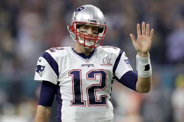 HOUSTON, TX - FEBRUARY 05:  Tom Brady #12 of the New England Patriots in action against the Atlanta Falcons during Super Bowl 51 at NRG Stadium on February 5, 2017 in Houston, Texas.  (Photo by Ronald Martinez/Getty Images)