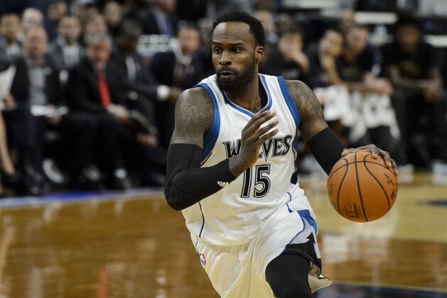 MINNEAPOLIS, MN - FEBRUARY 10: Shabazz Muhammad #15 of the Minnesota Timberwolves dribbles the ball against the New Orleans Pelicans during the game on February 10, 2017 at the Target Center in Minneapolis, Minnesota. NOTE TO USER: User expressly acknowledges and agrees that, by downloading and or using this Photograph, user is consenting to the terms and conditions of the Getty Images License Agreement. (Photo by Hannah Foslien/Getty Images)
