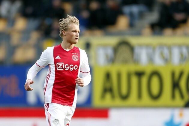 Kasper Dolberg of Ajaxduring the Dutch Eredivisie match between Roda JC Kerkrade and Ajax Amsterdam at the Parkstad Limburg stadium on February 05, 2017 in Kerkrade, The Netherlands(Photo by VI Images via Getty Images)
