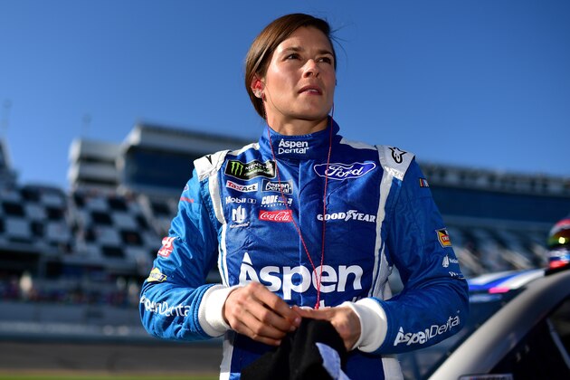 DAYTONA BEACH, FL - FEBRUARY 19:  Danica Patrick, driver of the #10 Aspen Dental Ford, stands on the grid during qualifying for the Monster Energy NASCAR Cup Series 59th Annual DAYTONA 500 at Daytona International Speedway on February 19, 2017 in Daytona Beach, Florida.  (Photo by Jared C. Tilton/Getty Images)