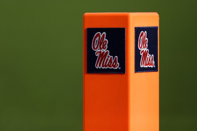 OXFORD, MS - NOVEMBER 05:  The Mississippi Rebels logo is seen during a game against the Georgia Southern Eagles at Vaught-Hemingway Stadium on November 5, 2016 in Oxford, Mississippi.  (Photo by Jonathan Bachman/Getty Images)