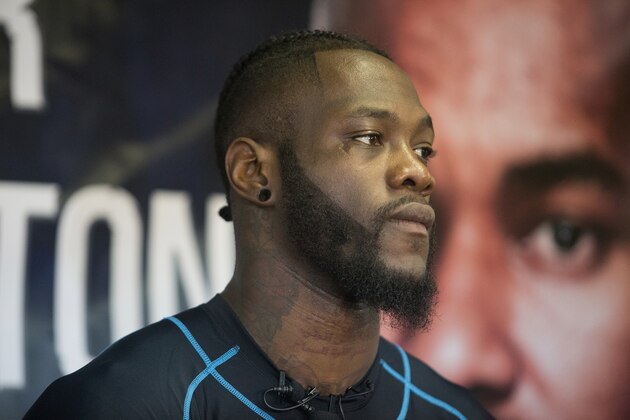 VESTAVIA HILLS, AL - FEBRUARY 22:  WBC World Heavyweight Champion Deontay Wilder participates in a media workout at Round 1 Boxing on February 22, 2017 in Vestavia Hills, Alabama.  (Photo by David A. Smith/Getty Images)