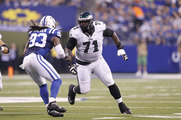 INDIANAPOLIS, IN - AUGUST 27: Jason Peters #71 of the Philadelphia Eagles in action against the Indianapolis Colts during a preseason NFL game at Lucas Oil Stadium on August 27, 2016 in Indianapolis, Indiana. (Photo by Joe Robbins/Getty Images)