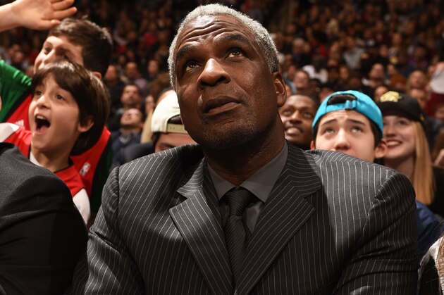 TORONTO, CANADA - March 13 : Former NBA player Charles Oakley during the game between the Miami Heat and Toronto Raptors on March 13, 2015 at the Air Canada Centre in Toronto, Ontario, Canada.  NOTE TO USER: User expressly acknowledges and agrees that, by downloading and or using this Photograph, user is consenting to the terms and conditions of the Getty Images License Agreement.  Mandatory Copyright Notice: Copyright 2015 NBAE (Photo by Ron Turenne/NBAE via Getty Images)