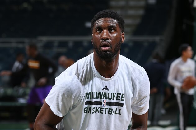 Milwaukee, WI - FEBRUARY 10: Roy Hibbert #55 of the Milwaukee Bucks warms up before a game against the Los Angeles Lakers on February 10, 2017 at the BMO Harris Bradley Center in Milwaukee, Wisconsin. NOTE TO USER: User expressly acknowledges and agrees that, by downloading and/or using this photograph, user is consenting to the terms and conditions of the Getty Images License Agreement. Mandatory Copyright Notice: Copyright 2017 NBAE (Photo by Gary Dineen/NBAE via Getty Images) Milwaukee, WI - FEBRUARY 10: Roy Hibbert #55 of the Milwaukee Bucks warms up before a game against the Los Angeles Lakers on February 10, 2017 at the BMO Harris Bradley Center in Milwaukee, Wisconsin. NOTE TO USER: User expressly acknowledges and agrees that, by downloading and/or using this photograph, user is consenting to the terms and conditions of the Getty Images License Agreement. Mandatory Copyright Notice: Copyright 2017 NBAE (Photo by Gary Dineen/NBAE via Getty Images)