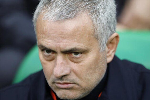 Manchester United's manager Jose Mourinho is seated on the bench prior to a Europa League round of 32 second leg soccer match between Saint Etienne and Manchester United at Geoffroy-Guichard stadium in Saint Etienne, France, Wednesday, Feb. 22, 2017. (AP Photo/Laurent Cipriani)