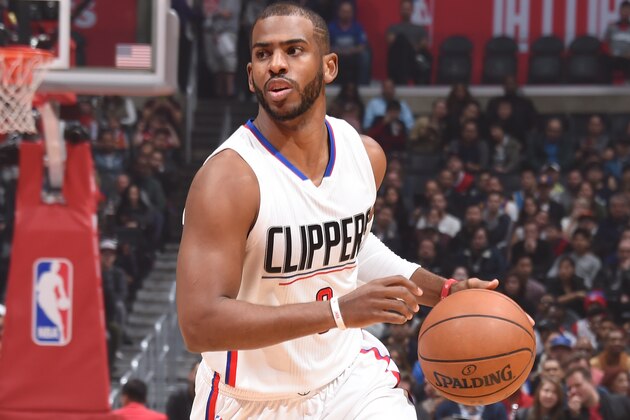 LOS ANGELES, CA - JANUARY 16: Chris Paul #3 of the LA Clippers handles the ball against the Oklahoma City Thunder on January 16, 2017 at STAPLES Center in Los Angeles, California. NOTE TO USER: User expressly acknowledges and agrees that, by downloading and/or using this Photograph, user is consenting to the terms and conditions of the Getty Images License Agreement. Mandatory Copyright Notice: Copyright 2017 NBAE (Photo by Andrew D. Bernstein/NBAE via Getty Images)