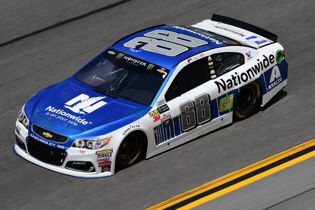 DAYTONA BEACH, FL - FEBRUARY 24:  Dale Earnhardt Jr., driver of the #88 Nationwide Chevrolet, practices for the 59th Annual DAYTONA 500 at Daytona International Speedway on February 24, 2017 in Daytona Beach, Florida.  (Photo by Jared C. Tilton/Getty Images)