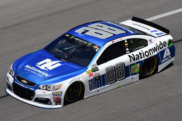 DAYTONA BEACH, FL - FEBRUARY 24:  Dale Earnhardt Jr., driver of the #88 Nationwide Chevrolet, practices for the 59th Annual DAYTONA 500 at Daytona International Speedway on February 24, 2017 in Daytona Beach, Florida.  (Photo by Jared C. Tilton/Getty Images)