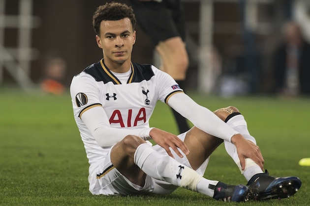 Dele Alli of Tottenham Hotspur FCduring the UEFA Europa League round of 16 match between KAA Gent and Tottenham Hotspur FC on February 16, 2017 at the Ghelamco Arena in Gent, Belgium.(Photo by VI Images via Getty Images)
