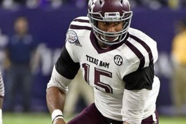 Texas A&M defensive lineman Myles Garrett (15) is shown during the second half of the Texas Bowl NCAA college football game, Wednesday, Dec. 28, 2016, in Houston. Kansas State won the game, 33-28. (AP Photo/Eric Christian Smith)