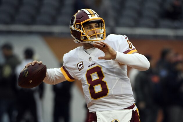 Kirk Cousins #8 of the Washington Redskins warms up during pre game at Soldier Field on December 24, 2016 in Chicago, Illinois. (Photo by David Banks/Getty Images) Kirk Cousins #8 of the Washington Redskins warms up during pre game at Soldier Field on December 24, 2016 in Chicago, Illinois. (Photo by David Banks/Getty Images)