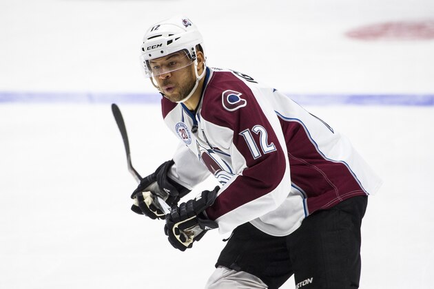 NASHVILLE, TN - DECEMBER 12:  Jarome Iginla #12 of the Colorado Avalanche skates during a NHL game against the Nashville Predators at Bridgestone Arena on December 12, 2015 in Nashville, Tennessee.  (Photo by Ronald C. Modra/NHL/Getty Images)