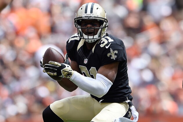 CLEVELAND, OH - SEPTEMBER 14:  Jairus Byrd #31 of the New Orleans Saints reacts after a defensive stop during the first quarter against the Cleveland Browns at FirstEnergy Stadium on September 14, 2014 in Cleveland, Ohio.  (Photo by Jason Miller/Getty Images)