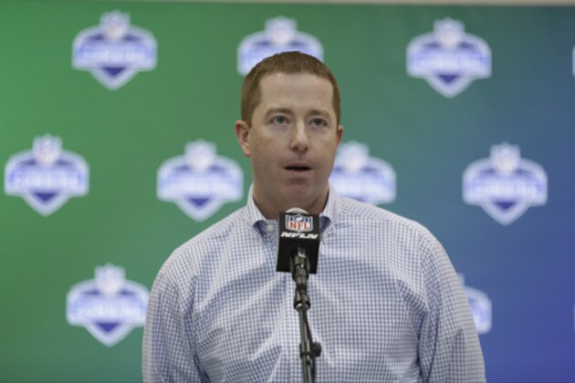 Detroit Lions general manager Bob Quinn speaks during a press conference at the NFL Combine in Indianapolis, Wednesday, March 1, 2017. (AP Photo/Michael Conroy)