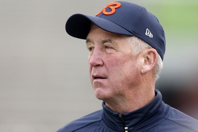MOBILE, AL - JANUARY 28: John Fox head coach of the Chicago Bears reacts during the second half of the Reese's Senior Bowl at the Ladd-Peebles Stadium on January 28, 2017 in Mobile, Alabama.  (Photo by Jonathan Bachman/Getty Images)