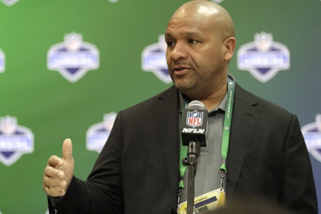 Cleveland Browns head coach Hue Jackson speaks during a news conference at the NFL football scouting combine Thursday, March 2, 2017, in Indianapolis. (AP Photo/David J. Phillip)