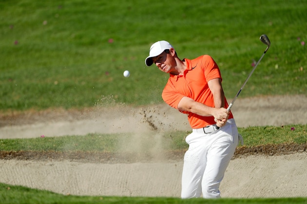 MEXICO CITY, MEXICO - MARCH 01:   Rory McIlroy of Northern Ireland blasts from a bunker during practie for the World Golf Championships Mexico Championship at Club De Golf Chapultepec on March 1, 2017 in Mexico City, Mexico.  (Photo by Jamie Squire/Getty Images)