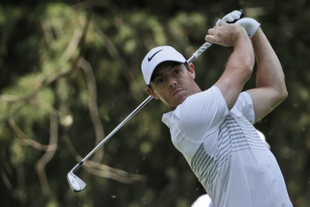 Rory McIlroy, of Northern Ireland, tees off on the 16th hole in round one of the Mexico Championship at Chapultepec Golf Club in Mexico City, Thursday, March 2, 2017. All but one of the world's top 50 golfers are contesting the World Golf Championship PGA event, which this year relocated to Mexico City from the Trump National Doral Resort in Florida. (AP Photo/Rebecca Blackwell)