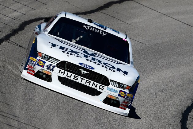 HAMPTON, GA - MARCH 03:  Kevin Harvick, driver of the #41 Textron Off Road Ford, practices for the NASCAR XFINITY Series Rinnai 250 at Atlanta Motor Speedway on March 3, 2017 in Hampton, Georgia.  (Photo by Matt Sullivan/Getty Images)