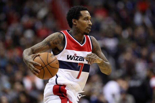 WASHINGTON, DC - MARCH 03: Brandon Jennings #7 of the Washington Wizards dribbles the ball against the Toronto Raptors in the second half at Verizon Center on March 3, 2017 in Washington, DC. NOTE TO USER: User expressly acknowledges and agrees that, by downloading and or using this photograph, User is consenting to the terms and conditions of the Getty Images License Agreement.  (Photo by Rob Carr/Getty Images)