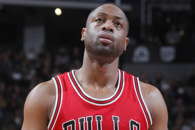 SACRAMENTO, CA - FEBRUARY 6: Dwyane Wade #3 of the Chicago Bulls looks on during the game against the Sacramento Kings on February 6, 2017 at Golden 1 Center in Sacramento, California. NOTE TO USER: User expressly acknowledges and agrees that, by downloading and or using this photograph, User is consenting to the terms and conditions of the Getty Images Agreement. Mandatory Copyright Notice: Copyright 2017 NBAE (Photo by Rocky Widner/NBAE via Getty Images)
