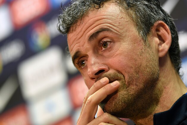 Barcelona's coach Luis Enrique listens to a journalist's question during a press conference at the Sports Center FC Barcelona Joan Gamper in Sant Joan Despi, near Barcelona on March 3, 2017. / AFP PHOTO / LLUIS GENE        (Photo credit should read LLUIS GENE/AFP/Getty Images)