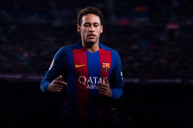 BARCELONA, SPAIN - MARCH 04:  Neymar Santos Jr of FC Barcelona looks on during the La Liga match between FC Barcelona and RC Celta de Vigo at Camp Nou stadium on March 4, 2017 in Barcelona, Spain.  (Photo by Alex Caparros/Getty Images)