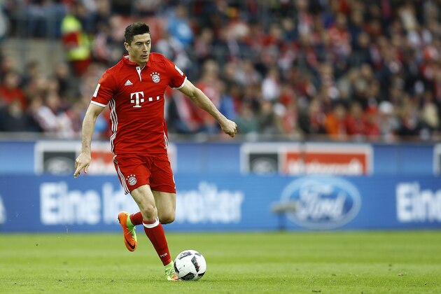 Robert Lewandowski of Bayern Munichduring the Bundesliga match between 1. FC Koln and Bayern Munich on March 04, 2017 at the RheinEnergie Stadium in Koln, Germany.(Photo by VI Images via Getty Images)