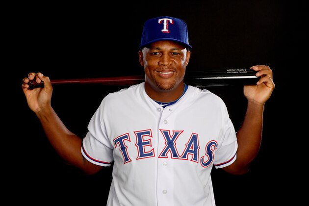 SURPRISE, AZ - FEBRUARY 22:  Adrian Beltre #29 of the Texas Rangers poses on Texas Rangers Photo Day during Spring Training on February 22, 2017 in Surprise, Arizona.  (Photo by Jamie Squire/Getty Images)