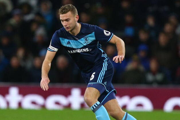 BURNLEY, ENGLAND - DECEMBER 26: Ben Gibson of Middlesbrough during the Premier League match between Burnley and Middlesbrough at Turf Moor on December 26, 2016 in Burnley, England. (Photo by Dave Thompson/Getty Images)