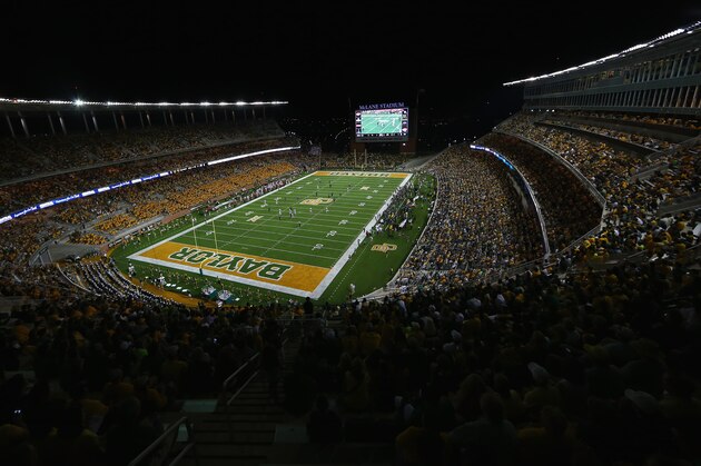 WACO, TX - AUGUST 31:  A general view of play between the Southern Methodist Mustangs and the Baylor Bears at McLane Stadium on August 31, 2014 in Waco, Texas.  (Photo by Ronald Martinez/Getty Images)