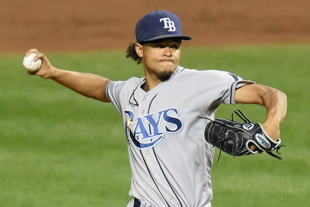 BALTIMORE, MD - SEPTEMBER 16:  Chris Archer #22 of the Tampa Bay Rays pitches during a baseball game against the against the Baltimore Orioles at Oriole Park at Camden Yards on September 16, 2016 in Baltimore, Maryland.  The Orioles won 5-4.  (Photo by Mitchell Layton/Getty Images)