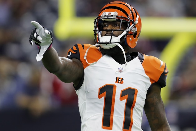 HOUSTON, TX - DECEMBER 24: Brandon LaFell #11 of the Cincinnati Bengals points toward the sideline before the game against the Houston Texans at NRG Stadium on December 24, 2016 in Houston, Texas. (Photo by Tim Warner/Getty Images) HOUSTON, TX - DECEMBER 24: Brandon LaFell #11 of the Cincinnati Bengals points toward the sideline before the game against the Houston Texans at NRG Stadium on December 24, 2016 in Houston, Texas. (Photo by Tim Warner/Getty Images)