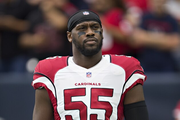 HOUSTON, TX - AUGUST 28:  Chandler Jones #55 of the Arizona Cardinals warms up before a preseason game against the Houston Texans at NRG Stadium on August 28, 2016 in Houston, Texas.  The Texans defeated the Cardinals 34-24.  (Photo by Wesley Hitt/Getty Images)